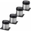 LITZEE 4X Cabinet Legs Kitchen Feet Worktop/Unit/Breakfast Bar/Desk Table Legs Furniture Legs - Chrome Metal - Adjustable Height (Total:50mm)
