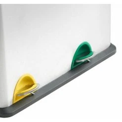 VonHaus Recycling Pedal Bin For Kitchen Waste - 36L Rubbish Capacity - 2 Colour Coded Recycle Compartments With Lids - Robust Metal Body With Stainless Steel Finish -Vonshef shop 54925091 4