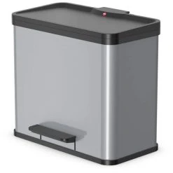 Pedal Bin Oko Trio Plus Size L 3x9 L Silver 0633-220 Hailo