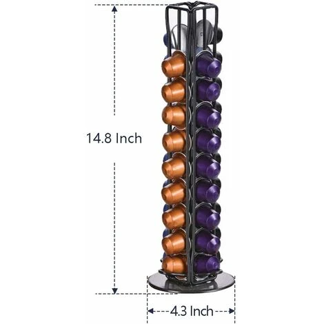 Tinor Nespresso Holders Nespresso Coffee Capsule Holder Nespresso Pod Capsule Dispenser Holder 40 Pieces 360 Degree Rotating Capsule Holder,Black 2 Tinor Nespresso Holders Nespresso Coffee Capsule Holder Nespresso Pod Capsule Dispenser Holder 40 Pieces 360 Degree Rotating Capsule Holder,Black - Image 2