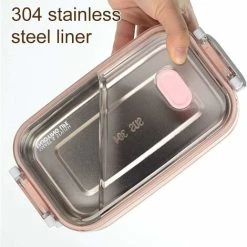 Tinor 2 Layers Stainless Steel Lunch Box Portable Thermal Bento Boxes Insulated Lunch Box Insulated Lunch Box Food Storage Containers For School Office 1.6L Blue -Vonshef shop 55651968 3