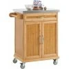 SoBuy Kitchen Storage Cabinet, Kitchen Island Trolley Rubber Wheels FKW13-N+ Free Wall Coat Rack FRG54-W
