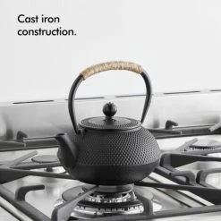 VonShef Cast Iron Teapot Tetsubin Japanese Style Black Hobnail - 5 Cup Capacity - Stainless Steel Infuser Included -Vonshef shop 55765066 4