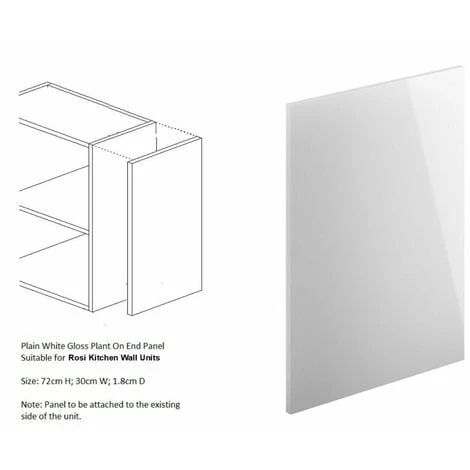 IMPACT FURNITURE White Gloss Kitchen End Panel Left Right Universal For Wall Unit Rosi W28 H72cm 2 IMPACT FURNITURE White Gloss Kitchen End Panel Left Right Universal For Wall Unit Rosi W28 H72cm - Image 2