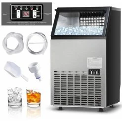 Gymax 50KG/24H Ice Maker Commercial Ice Cube Making Machine Self-Cleaning Home Office