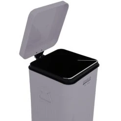 Charles Bentley 30L Steel Square Retro Kitchen Pedal Waste Bin Grey 5 Charles Bentley 30L Steel Square Retro Kitchen Pedal Waste Bin Grey -Vonshef shop 5703791 3