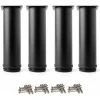 Tinor 4 Adjustable Black Legs 50mm Height Thicken Cabinet Legs Table Legs Furniture Legs, Stainless Steel Adjustable Height 0-15mm Come With Stainless Steel Screws