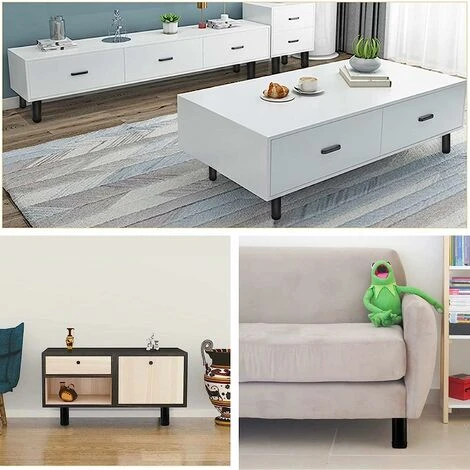 Tinor 4 Adjustable Black Legs 120mm Height Thicken Cabinet Legs Table Legs Furniture Legs, Stainless Steel Adjustable Height 0-15mm Come With Stainless Steel Screws 4 Tinor 4 Adjustable Black Legs 120mm Height Thicken Cabinet Legs Table Legs Furniture Legs, Stainless Steel Adjustable Height 0-15mm Come With Stainless Steel Screws - Image 4