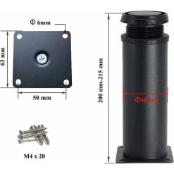 Tinor 4 Adjustable Black Legs 200mm Height Thicken Cabinet Legs Table Legs Furniture Legs, Stainless Steel Adjustable Height 0-15mm Come With Stainless Steel Screws 9 Tinor 4 Adjustable Black Legs 200mm Height Thicken Cabinet Legs Table Legs Furniture Legs, Stainless Steel Adjustable Height 0-15mm Come With Stainless Steel Screws -Vonshef shop 57275530 5