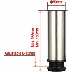 Tinor 4 Adjustable Legs 150mm Height Thicken Cabinet Legs Table Legs Furniture Legs, Brushed Stainless Steel, Adjustable Height 0-15mm Come With Stainless Steel Screws 9 Tinor 4 Adjustable Legs 150mm Height Thicken Cabinet Legs Table Legs Furniture Legs, Brushed Stainless Steel, Adjustable Height 0-15mm Come With Stainless Steel Screws -Vonshef shop 57275555 5