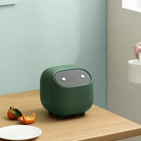 Tinor Mini Counter Top Trash Can With Lid, Cute Plastic Trash Can For Desk, Bathroom, Table Or Coffee Table - Eliminate Cotton Rounds, Makeup Sponges (Green) 2 Tinor Mini Counter Top Trash Can With Lid, Cute Plastic Trash Can For Desk, Bathroom, Table Or Coffee Table - Eliminate Cotton Rounds, Makeup Sponges (Green) - Image 2