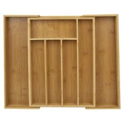 URBN-CHEF Extendable Bamboo Cutlery Box Rack 37x34x5cm [301338] -Vonshef shop 57984419 2
