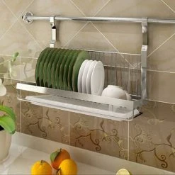 Tinor Stainless Steel Foldable Wall Mounted Dish Rack（39.526.55.5cm） -Vonshef shop 58055885 3