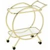 VANITY LIVING 81.3cm Value Gold Metal Drink Trolley
