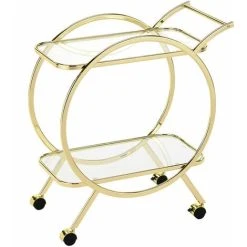 VANITY LIVING 81.3cm Value Gold Metal Drink Trolley