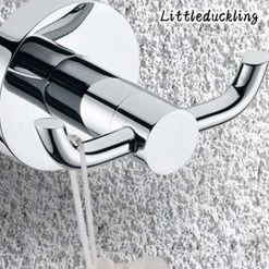 OSQI 2pcs Stainless Steel Towel Holder Hooks Brass Chrome Door Bathroom Robe 2 Hook Hat Clothes Wall Door Hanger -Vonshef shop 58226142 2