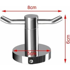 OSQI 2pcs Stainless Steel Towel Holder Hooks Brass Chrome Door Bathroom Robe 2 Hook Hat Clothes Wall Door Hanger -Vonshef shop 58226142 4