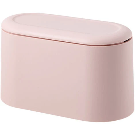 SOEKAVIA Portable Trash Can Desk Bin With Lid, Mini Press-Type Trash Can Table Desktop Dustbin For Home Living Room Kitchen Bedroom Bathroom Office Dust Bin (Pink) 1 SOEKAVIA Portable Trash Can Desk Bin With Lid, Mini Press-Type Trash Can Table Desktop Dustbin For Home Living Room Kitchen Bedroom Bathroom Office Dust Bin (Pink)