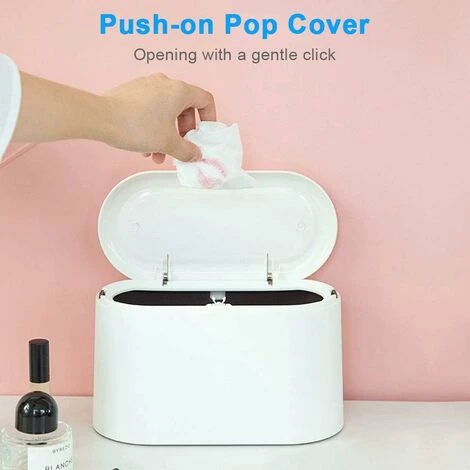 SOEKAVIA Portable Trash Can Desk Bin With Lid, Mini Press-Type Trash Can Table Desktop Dustbin For Home Living Room Kitchen Bedroom Bathroom Office Dust Bin (Pink) 2 SOEKAVIA Portable Trash Can Desk Bin With Lid, Mini Press-Type Trash Can Table Desktop Dustbin For Home Living Room Kitchen Bedroom Bathroom Office Dust Bin (Pink) - Image 2