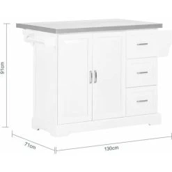 SoBuy Kitchen Extendable Island Kitchen Cabinet,FKW41-ST+ Free Wall Coat Rack FRG54-W -Vonshef shop 58370511 3