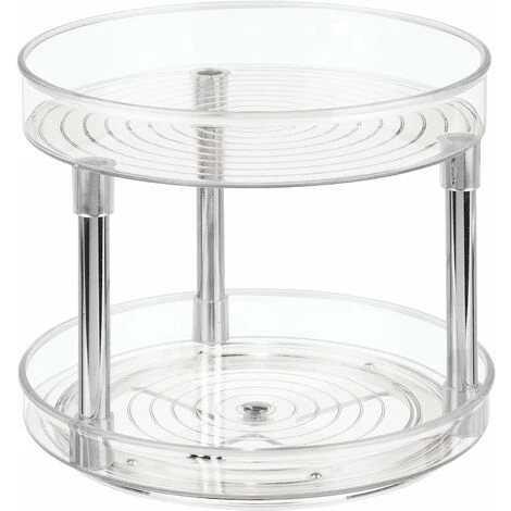 ECHOO Turntable For Cupboard, 2-tier Plastic Turntable, Turntable For Spices And Cooking Ingredients 1 ECHOO Turntable For Cupboard, 2-tier Plastic Turntable, Turntable For Spices And Cooking Ingredients