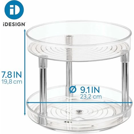ECHOO Turntable For Cupboard, 2-tier Plastic Turntable, Turntable For Spices And Cooking Ingredients 3 ECHOO Turntable For Cupboard, 2-tier Plastic Turntable, Turntable For Spices And Cooking Ingredients - Image 3