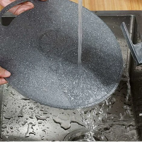 OSQI Kitchen Cutting Board Round Plastic Chopping Block Hangable Fruit Vegetables Cutting Board With Handles For Home Restaurant Pub 31x0.5cm 4 OSQI Kitchen Cutting Board Round Plastic Chopping Block Hangable Fruit Vegetables Cutting Board With Handles For Home Restaurant Pub 31x0.5cm - Image 4