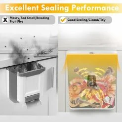 OSQI Hanging Kitchen Bin With Lid, Cupboard Bins For Kitchen Cabinet Door, Trash Can Waste Bins Under Sink Counter Top, Trash Bin For Bedroom Bathroom Office Motorhome 9L (White) 8 OSQI Hanging Kitchen Bin With Lid, Cupboard Bins For Kitchen Cabinet Door, Trash Can Waste Bins Under Sink Counter Top, Trash Bin For Bedroom Bathroom Office Motorhome 9L (White) -Vonshef shop 59411863 4