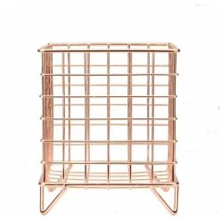 OSQI Coffee Pod Cage Holder Compatible With Nespresso & Tassimo Metal Wire Basket Capsule Storage Geometric Decor (Rose Gold) -Vonshef shop 59411864 3