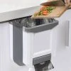 OSQI Kitchen Bin Plastic Folding Wall Mounted For Cupboard Door Hanging Trash Can 8L (White)