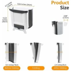 OSQI Kitchen Bin Plastic Folding Wall Mounted For Cupboard Door Hanging Trash Can 8L (White) 9 OSQI Kitchen Bin Plastic Folding Wall Mounted For Cupboard Door Hanging Trash Can 8L (White) -Vonshef shop 59411867 5