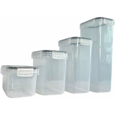 Oypla 14pc Airtight Reusable Plastic Kitchen Pantry Food Storage Container Organiser Set 5 Oypla 14pc Airtight Reusable Plastic Kitchen Pantry Food Storage Container Organiser Set - Image 5