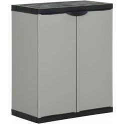 Garden Waste Cabinet Grey And Black 68x40x85 Cm PP VidaXL