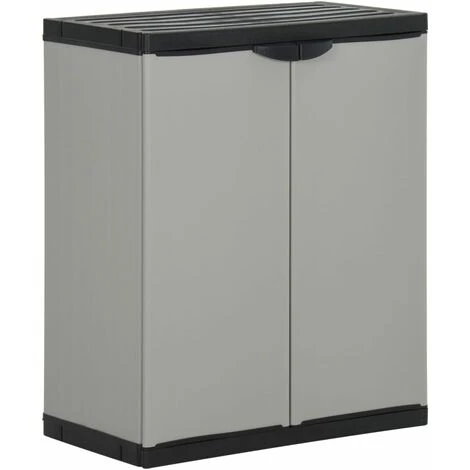 Garden Waste Cabinet Grey And Black 68x40x85 Cm PP VidaXL 1 Garden Waste Cabinet Grey And Black 68x40x85 Cm PP VidaXL