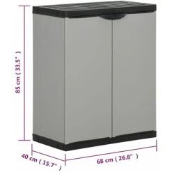 Garden Waste Cabinet Grey And Black 68x40x85 Cm PP VidaXL 7 Garden Waste Cabinet Grey And Black 68x40x85 Cm PP VidaXL -Vonshef shop 59963213 3