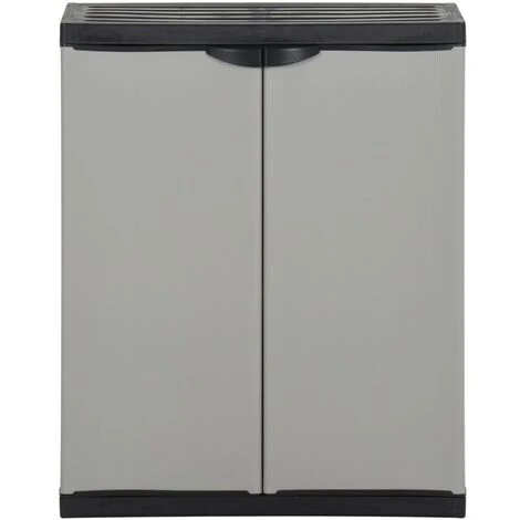 Garden Waste Cabinet Grey And Black 68x40x85 Cm PP VidaXL 4 Garden Waste Cabinet Grey And Black 68x40x85 Cm PP VidaXL - Image 4