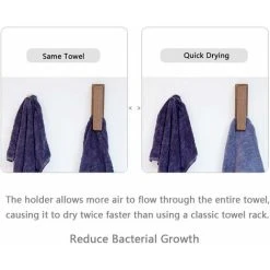 OSQI Modern Wooden Towel Holders -Set Of 2 Self Adhesive Towel Hook Wood Wall Mounted Towel Holder Home Decor- Durable, Easy Installation,Firmly Holds Towel (Walnut) 8 OSQI Modern Wooden Towel Holders -Set Of 2 Self Adhesive Towel Hook Wood Wall Mounted Towel Holder Home Decor- Durable, Easy Installation,Firmly Holds Towel (Walnut) -Vonshef shop 60365175 4