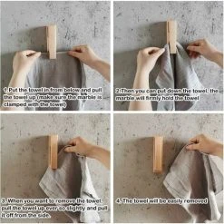 OSQI Modern Wooden Towel Holders -Set Of 2 Self Adhesive Towel Hook Wood Wall Mounted Towel Holder Home Decor- Durable, Easy Installation,Firmly Holds Towel (Walnut) 9 OSQI Modern Wooden Towel Holders -Set Of 2 Self Adhesive Towel Hook Wood Wall Mounted Towel Holder Home Decor- Durable, Easy Installation,Firmly Holds Towel (Walnut) -Vonshef shop 60365175 5