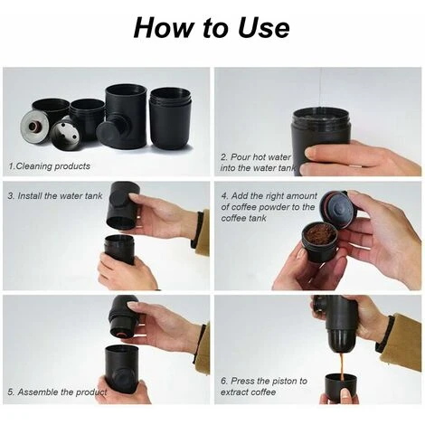 Tinor Portable Espresso Machine, Compatible Ground Coffee, Small Travel Coffee Maker, Manually Operated From Piston Action(70ml) 5 Tinor Portable Espresso Machine, Compatible Ground Coffee, Small Travel Coffee Maker, Manually Operated From Piston Action(70ml) - Image 5