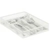 Relaxdays Metal Cutlery Tray, 5 Compartments, Mesh Design, 5.5 X 23.5 X 32 Cm, Kitchen Drawer Insert, Organiser, White