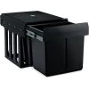 Relaxdays Built-in Waste Bin 2 Compartment 15L Each, Pull-out Disposal Unit, Recycling, HWD: 35 X 33.5 X 47.5 Cm, Black