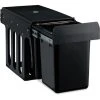 Relaxdays Built-in Waste Bin 2 Compartment 8L Each, Pull-out Disposal Unit, Recycling, HxWxD: 35 X 25.5 X 47.5 Cm, Black