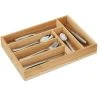 Relaxdays Cutlery Tray, 6 Compartments, Bamboo, HxWxD: 5 X 25.5 X 35.5 Cm, Kitchen Drawer Insert, For Utensils, Natural