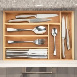 Relaxdays Cutlery Tray, 6 Compartments, Bamboo, HxWxD: 5 X 25.5 X 35.5 Cm, Kitchen Drawer Insert, For Utensils, Natural 6 Relaxdays Cutlery Tray, 6 Compartments, Bamboo, HxWxD: 5 X 25.5 X 35.5 Cm, Kitchen Drawer Insert, For Utensils, Natural -Vonshef shop 62151578 2