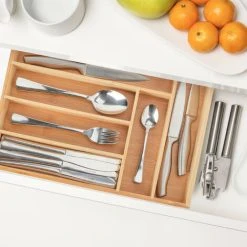 Relaxdays Cutlery Tray, 6 Compartments, Bamboo, HxWxD: 5 X 25.5 X 35.5 Cm, Kitchen Drawer Insert, For Utensils, Natural 9 Relaxdays Cutlery Tray, 6 Compartments, Bamboo, HxWxD: 5 X 25.5 X 35.5 Cm, Kitchen Drawer Insert, For Utensils, Natural -Vonshef shop 62151578 5