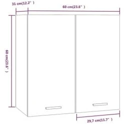 Hanging Cabinet Smoked Oak Engineered Wood VidaXL 7 Hanging Cabinet Smoked Oak Engineered Wood VidaXL -Vonshef shop 63176766 3