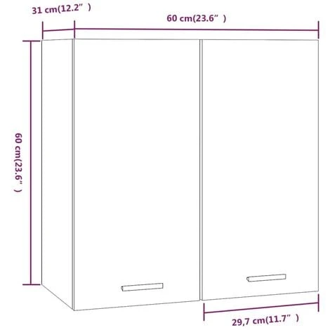 Hanging Cabinet Smoked Oak Engineered Wood VidaXL 3 Hanging Cabinet Smoked Oak Engineered Wood VidaXL - Image 3
