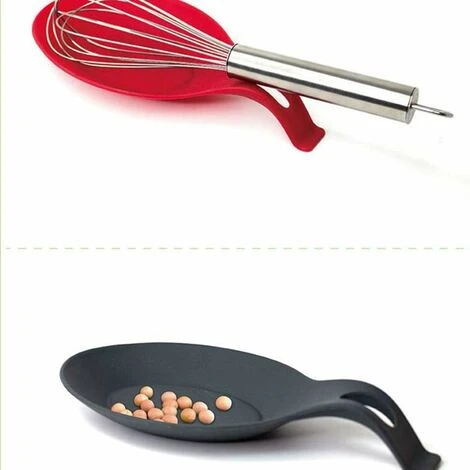 SOEKAVIA 2pcs Silicone Spoon Rest Multipurpose Kitchen Holder Spoon Rest Spoon Rest Spoon Rest Spoon Rest Kitchen Utensil Holder Spoon Rest Spoon Tray For Kitchen Home Restaurant (Black) 2 SOEKAVIA 2pcs Silicone Spoon Rest Multipurpose Kitchen Holder Spoon Rest Spoon Rest Spoon Rest Spoon Rest Kitchen Utensil Holder Spoon Rest Spoon Tray For Kitchen Home Restaurant (Black) - Image 2