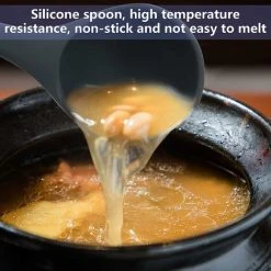 SOEKAVIA Silicone Ladle Spoon, Heat-Resistant Silicone Soup Ladle, Ergonomic Wooden Handle Comfortable Non-Slip Durable, Non-Stick Serving Spoon Suitable For Home & Kitchen, Cooking, Making Soup 31.2cm 6 SOEKAVIA Silicone Ladle Spoon, Heat-Resistant Silicone Soup Ladle, Ergonomic Wooden Handle Comfortable Non-Slip Durable, Non-Stick Serving Spoon Suitable For Home & Kitchen, Cooking, Making Soup 31.2cm -Vonshef shop 63261013 3