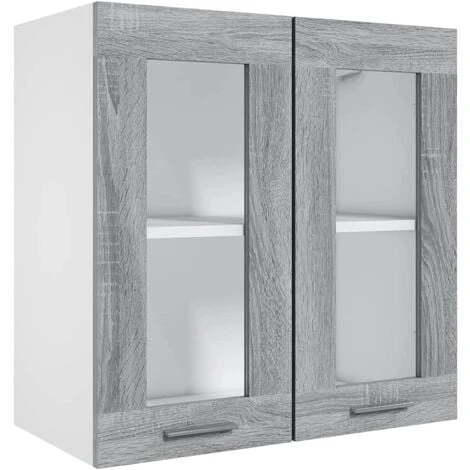 Hanging Glass Cabinet Grey Sonoma 60x31x60 Cm Engineered Wood VidaXL 1 Hanging Glass Cabinet Grey Sonoma 60x31x60 Cm Engineered Wood VidaXL